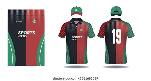 red t-shirt sport jersey design