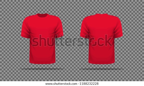 Red Tshirt Template Vector Front Back Stock Vector (Royalty Free ...