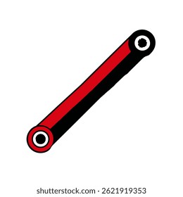 Red tube connects elements diagrammatically scene illustration
