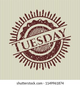 Red Tuesday distressed rubber grunge seal