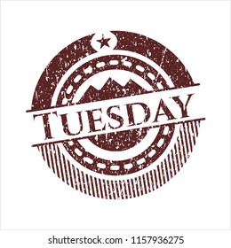 Red Tuesday distressed rubber grunge seal
