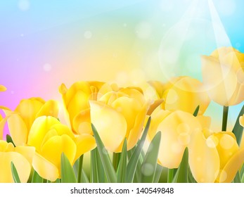 Red tulip with bokeh. And also includes EPS 10 vector