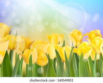 Red tulip with bokeh. And also includes EPS 10 vector