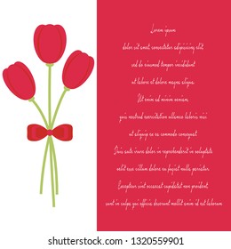 Red Tulip Design Background Invitation Card 