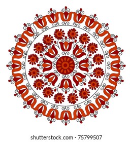 red tulip flower circle