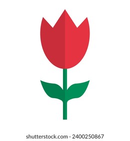 Icono de flor de tulipán rojo. Vector.