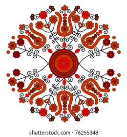 red tulip flower motif
