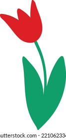 Flor de tulipán rojo. Ilustración del vector