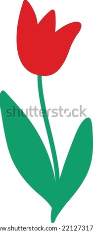 Red tulip flower. Vector illustration