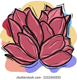 Red Tulip Flowers Illustration Ornament