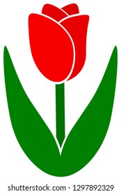 Red tulip icon. Vector illustration.