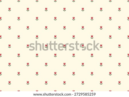 Red tulip pattern. Red tulip icon.