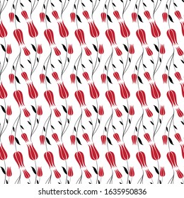 Red tulip pattern seamless design
