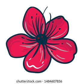 red tulip rose flower vector art