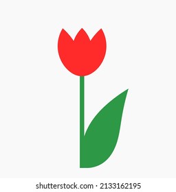Icono de flor de tulipanes rojos. Ilustración vectorial.