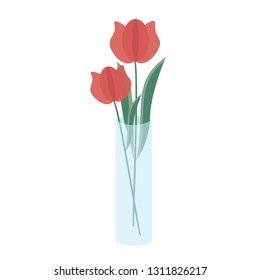 red tulip in vase