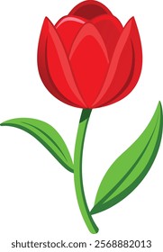 Red Tulip Vector Illustration for Custom Prints