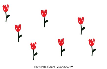 red tulip wallpaper with a beautiful and simple tulip flower image on a white textured background