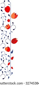 Red tulips design texture vector background