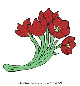 red tulips illustration