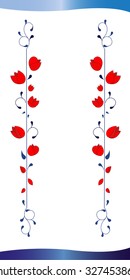 Red tulips vector vertical texture background