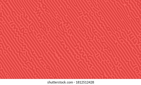 Red Turing reaction background. Abstract diffusion pattern with chaotic shapes. Vector illustration.