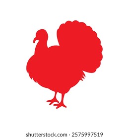 Red turkey animal silhouette vector illustration design on white background.