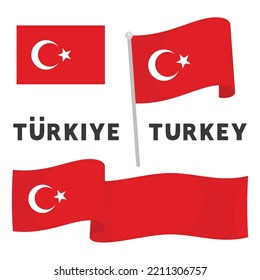 red turkey flag flick vector illustration