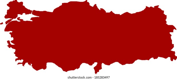 Red Turkey Vector Map