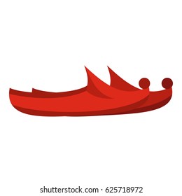 Red turkish shoes icon flat isolated on white background vector illustration