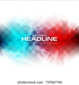 Red and turquoise glossy polygonal abstract vector background