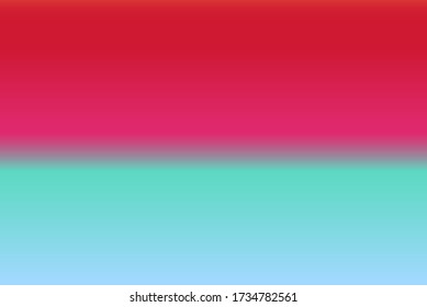 Red and turquoise gradient background. Minimal simple backdrop in color field art style.