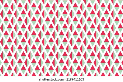Red and turquoise green colored rhombus or diamond pattern. Background for fabric, wallpaper, banner, cover, card, and prints.