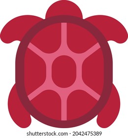 Red turtle, illustration, vector, on a white background.