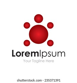 Red turttle silhouette 5 balls professional icon logo