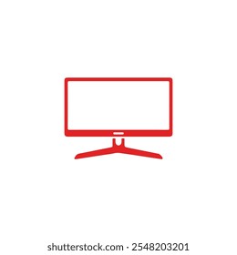 Red TV Vector Icon: A Modern and Eye-Catching Design