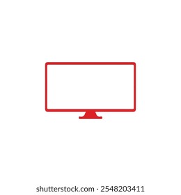 Ícone de vetor de TV vermelho: um design moderno e atraente