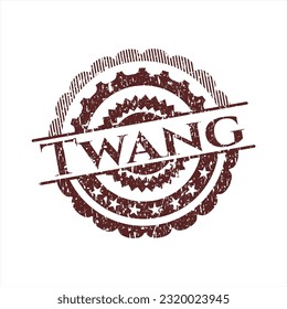Red Twang rubber grunge texture stamp. 
