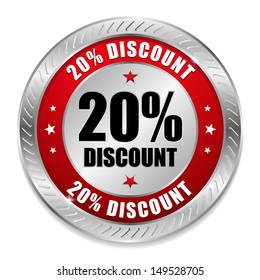 Red twenty percent discount button
