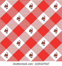 color rojo twill patrón santa claus regalo tapiz de superficie papel de pared moderno moda textil textura eps 10 vector