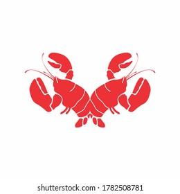 Red twins lobster vector template