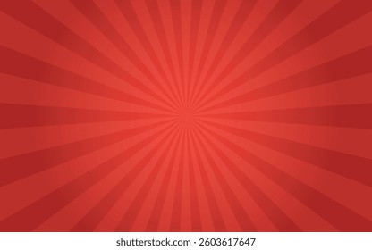 Red Twirl Sunburst Pattern Abstract Background. Ray. Radial. Vector Illustration