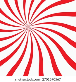 Roter Twist-Sunburst-Vektor mit kräftigen Spiralstrahlen, der Energie und Bewegung erzeugt. Modernes rot-weißes Design, perfekt für Poster, Banner, Hintergrundbilder, Anzeigen und stylische Grafiken.
