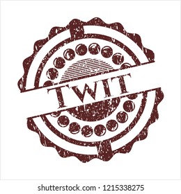 Red Twit grunge stamp