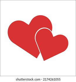 Premium Vector  Two hearts with red ribbon happy valentines day card