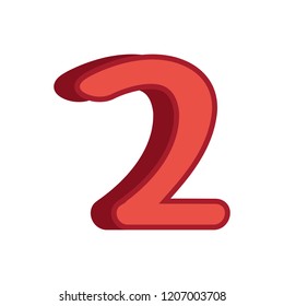 red two number 3d font on white background