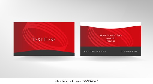 Red two sided business card