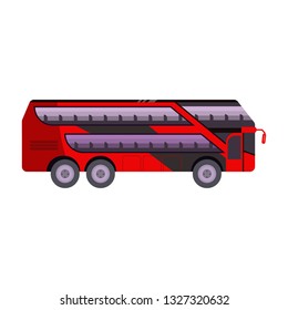 Red two-decker bus illustration. Vehicle, trip, autobus. Transport concept. Vector illustration can be used for topics like transportation, travelling, tourism