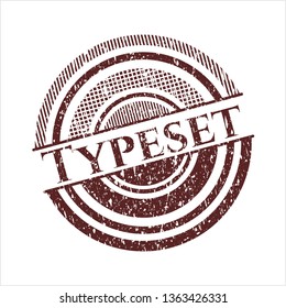 Red Typeset rubber grunge texture seal