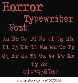 Red Typewriter Font - White vector font